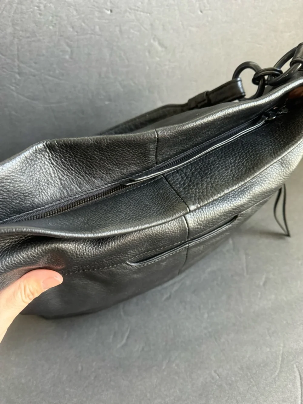 HOBO Black Leather Purse Shoulder Bag Old‎ Money Capsule Soft Slouchy
